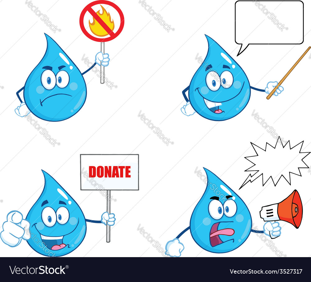 Cartoon droplets Royalty Free Vector Image - VectorStock