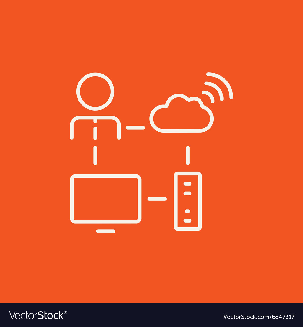 Cloud computing line icon