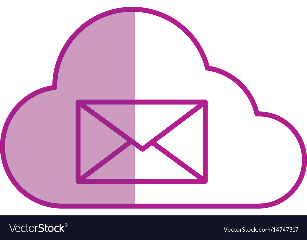 Cloud computing with envelope mail isolated icon