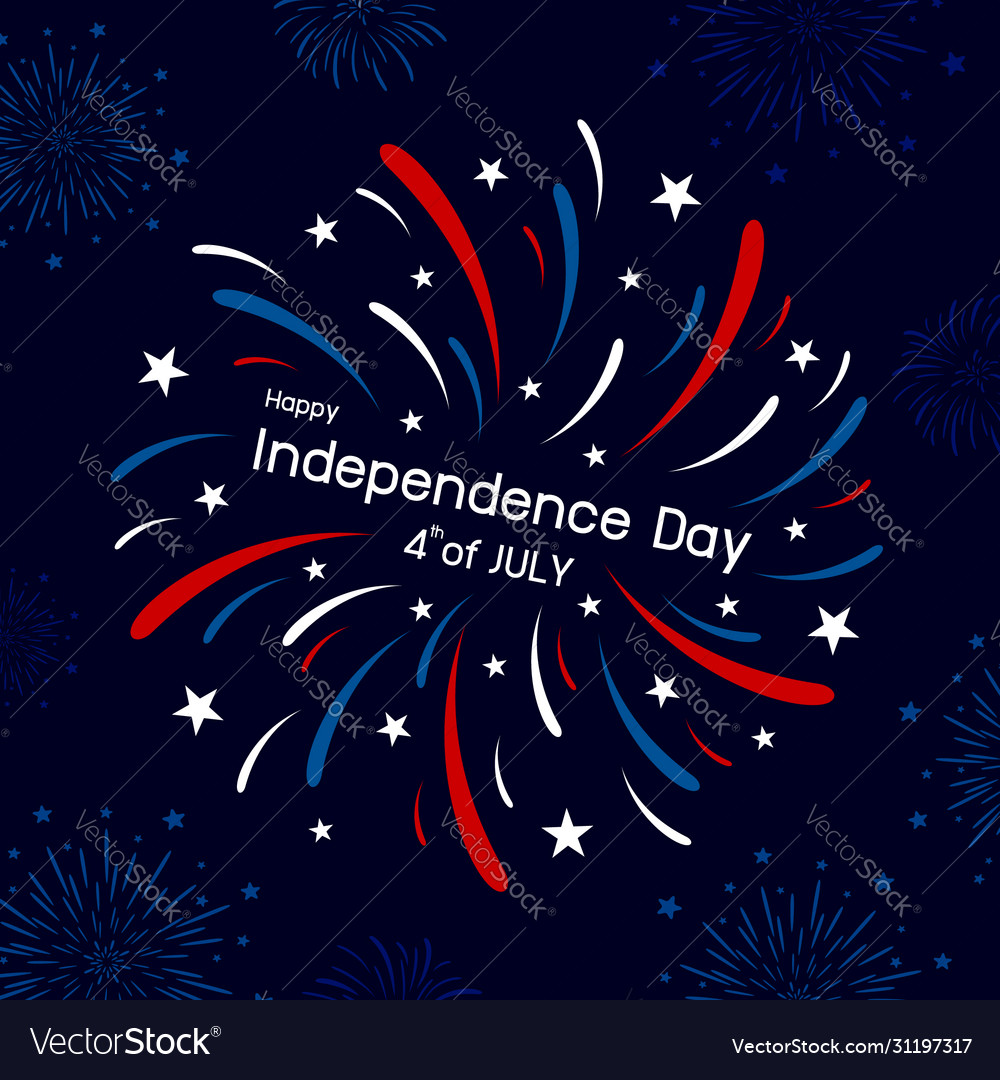 Fireworks design 4th july Royalty Free Vector Image