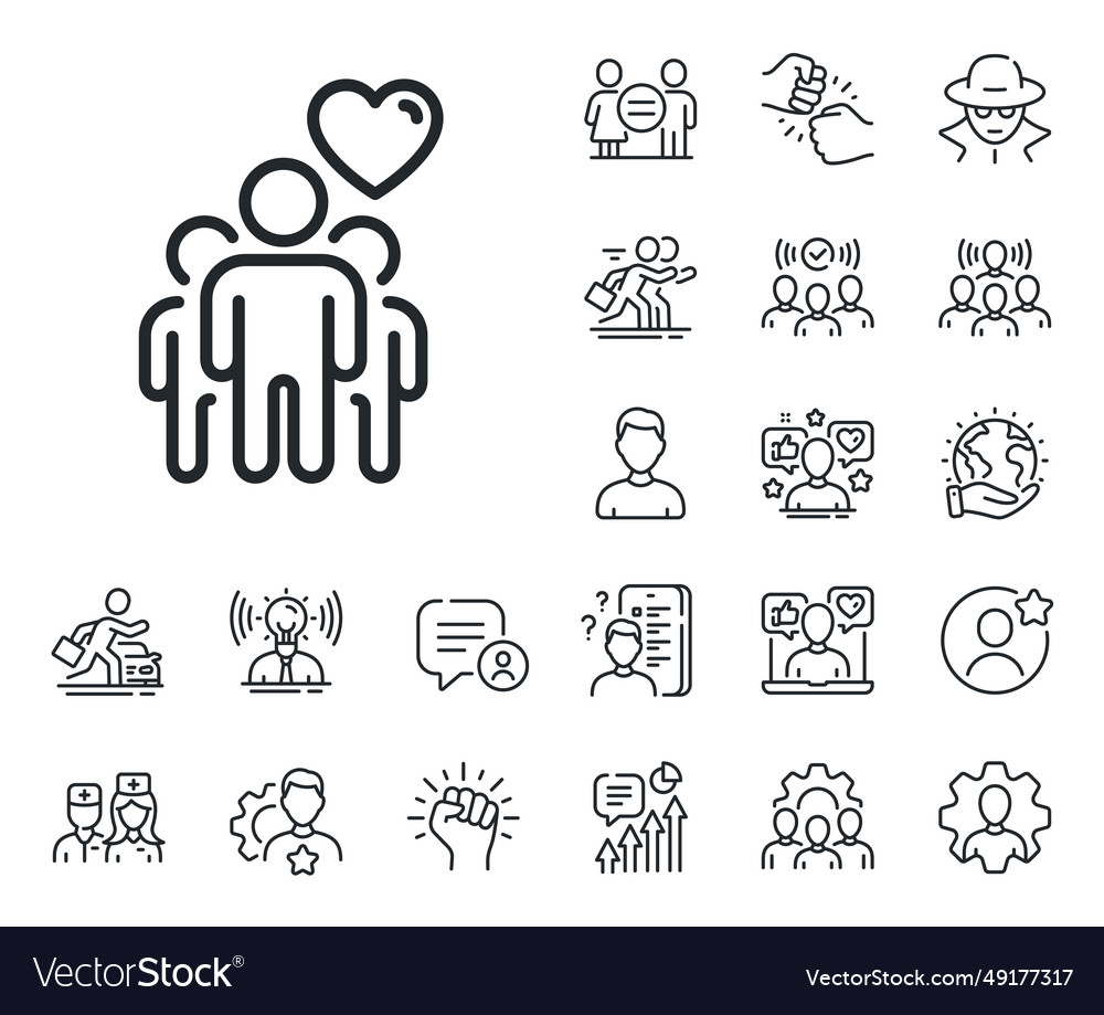 Friendship line icon friends group sign Royalty Free Vector