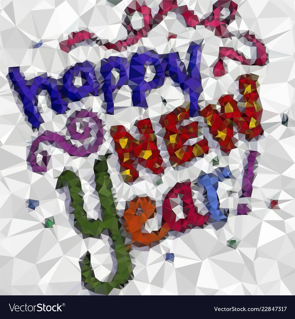 Frohes neues Jahr dreieckiges low poly mosaic vector image Frohes neues Jahr dreieckiges low poly mosaic