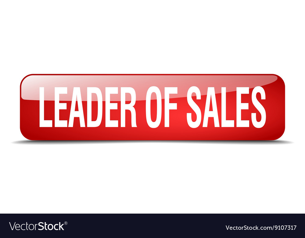 Leader of sales red square 3d realistic isolated