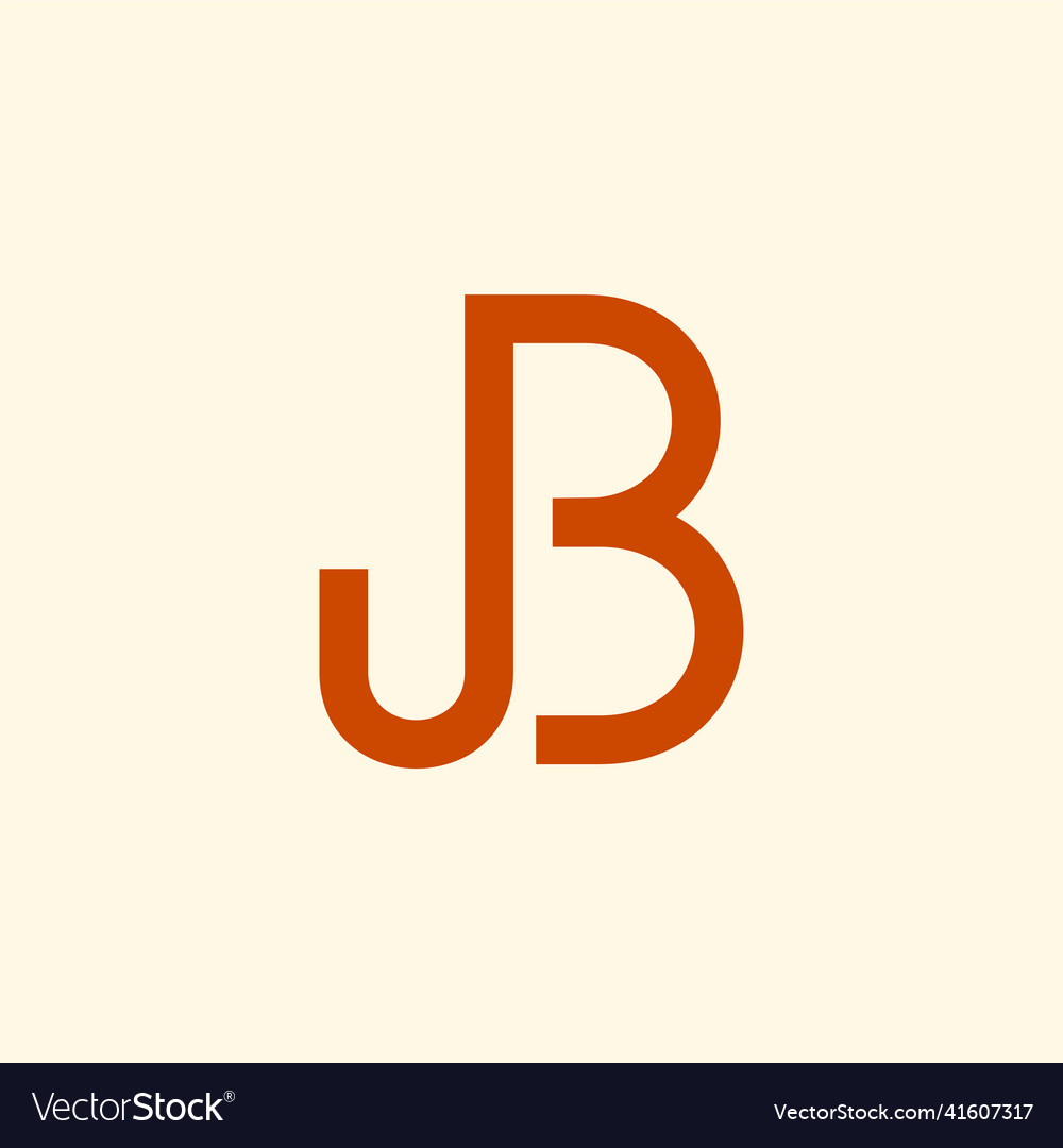 Letter j and b initials concept