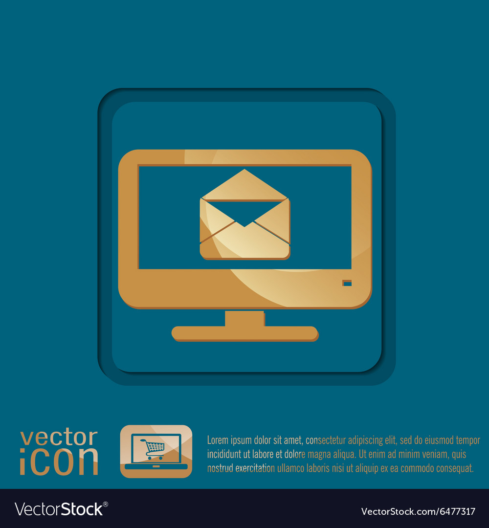 Monitor letter envelope mail icon