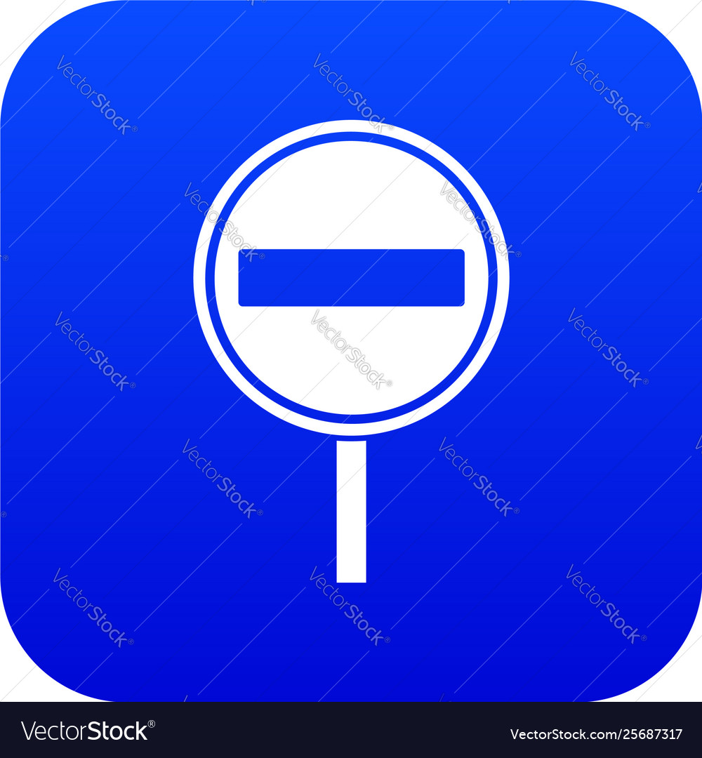 No entry sign icon digital blue Royalty Free Vector Image