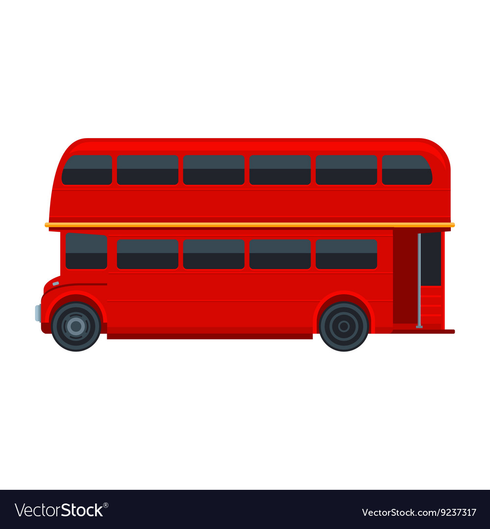 Red london double decker bus isolated on white Vector Image