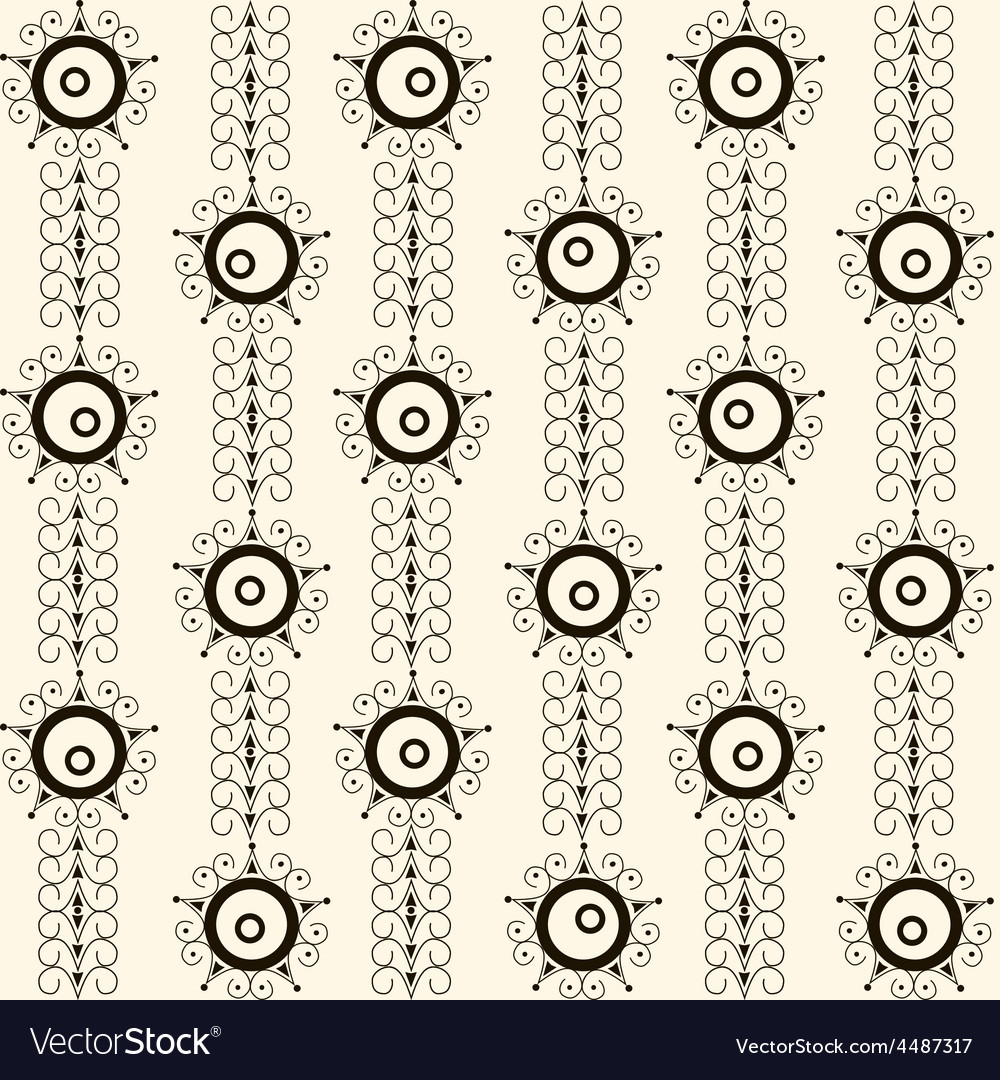 Seamless pattern with retro ornamental elements