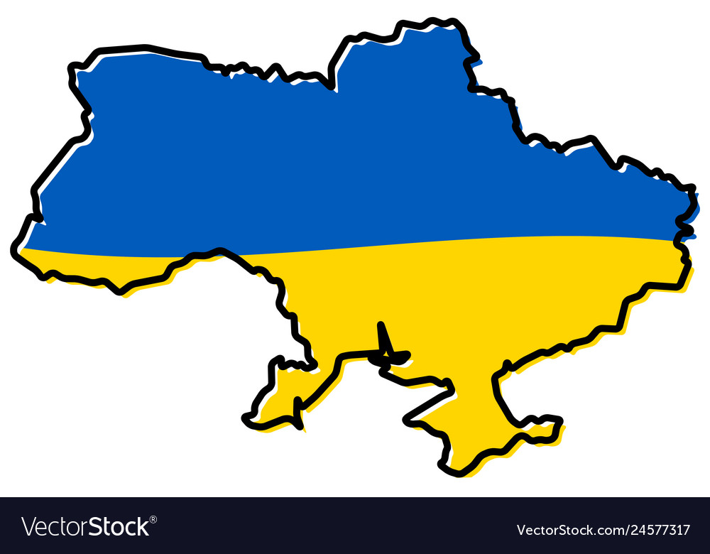 Simplified map of ukraine outline with slightly Vector Image