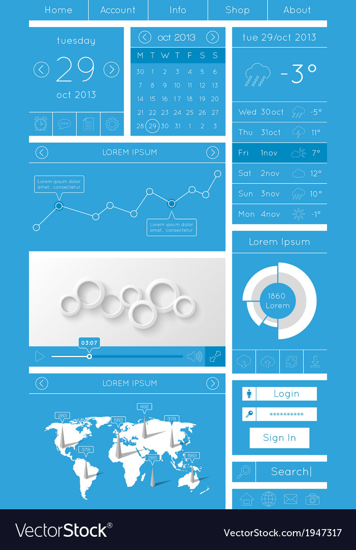 Ui infographics and web elements