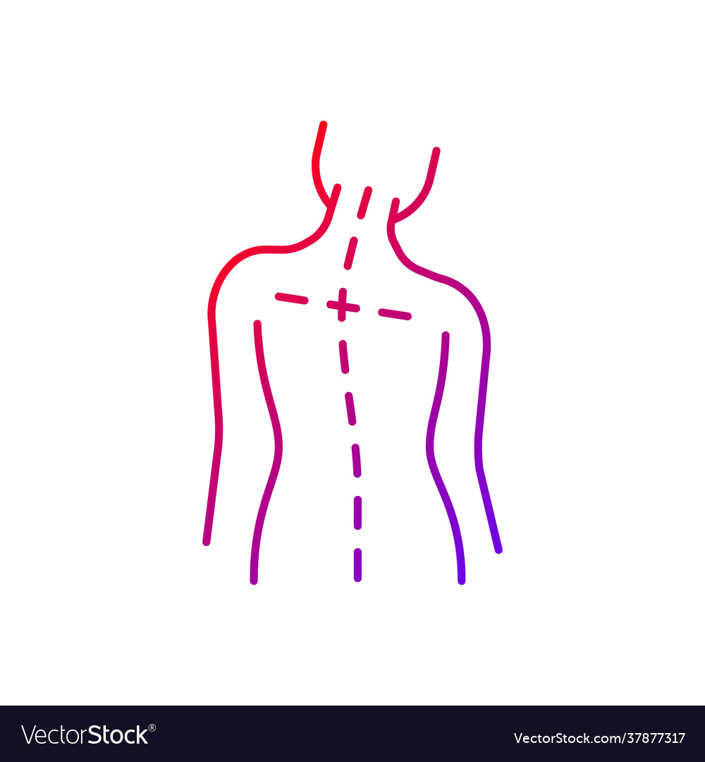 Uneven shoulders gradient linear icon vector image Uneven shoulders gradient linear icon