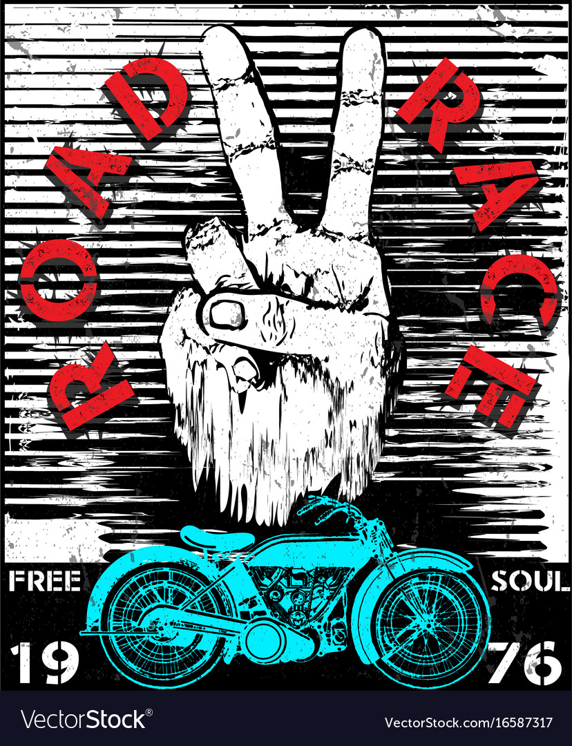 Vintage motorcycle poster t shirt graphic design