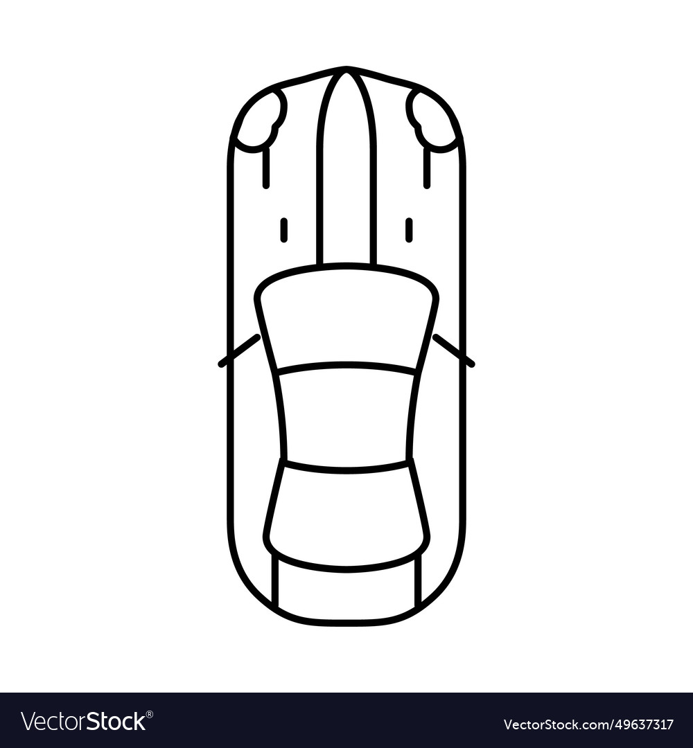 Wheel car top view line icon Royalty Free Vector Image