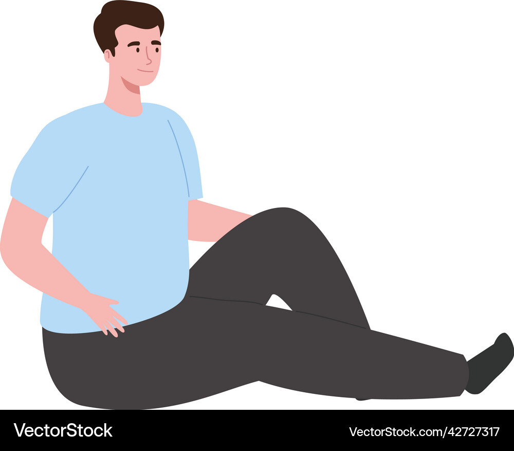 Young Man Seated Royalty Free Vector Image Vectorstock