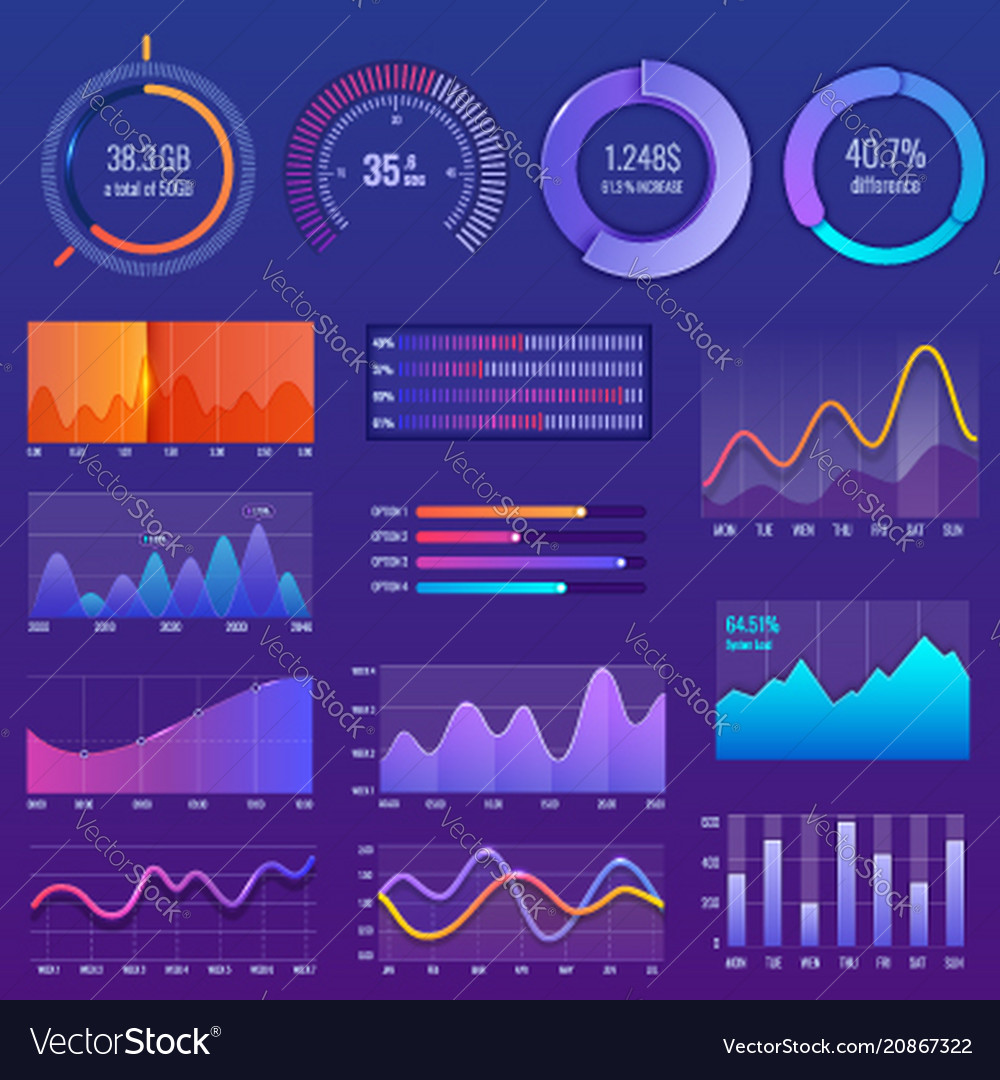 3d chart and graphic diagram with options and Vector Image