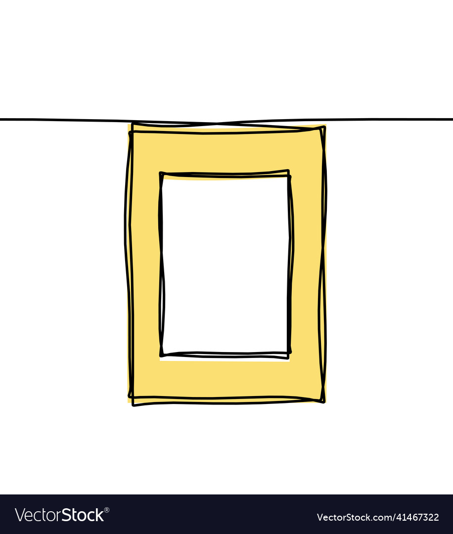 Abstract color frame for picture as line drawing