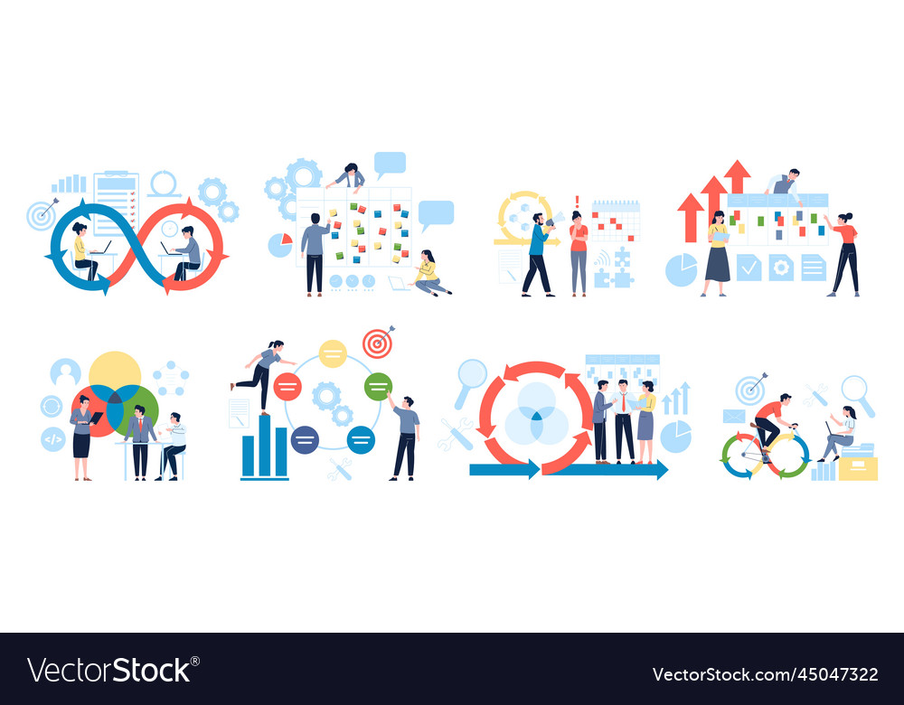 Agile strategy quality and development effective vector image Agile strategy quality and development effective