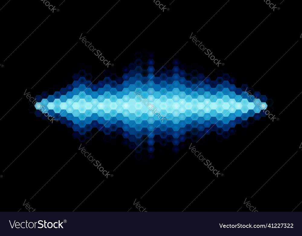 Audio or music shiny sound waveform with hexagonal vector image Audio or music shiny sound waveform with hexagonal