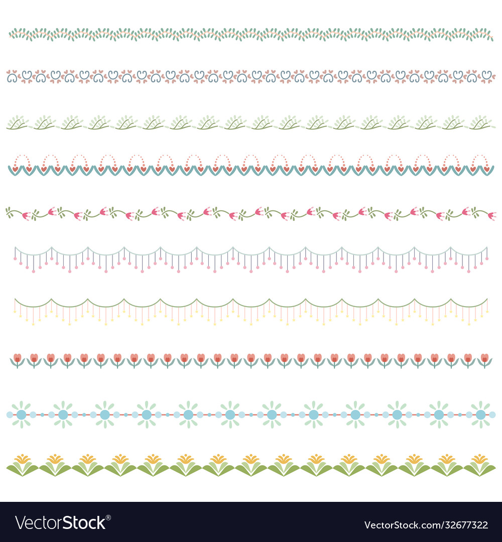 Beautiful line border set and scribble design