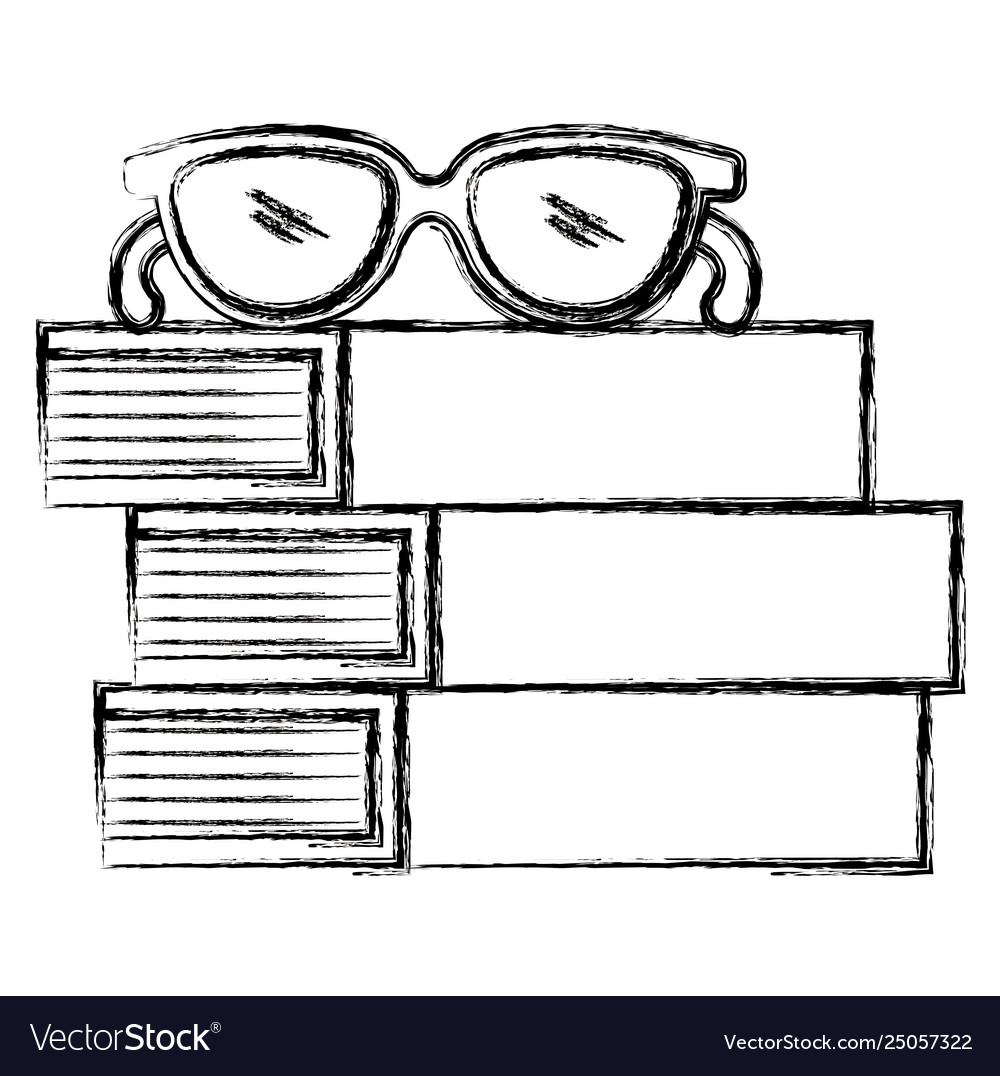 Bücher Schulstapel mit Brille vector image Bücher Schulstapel mit Brille