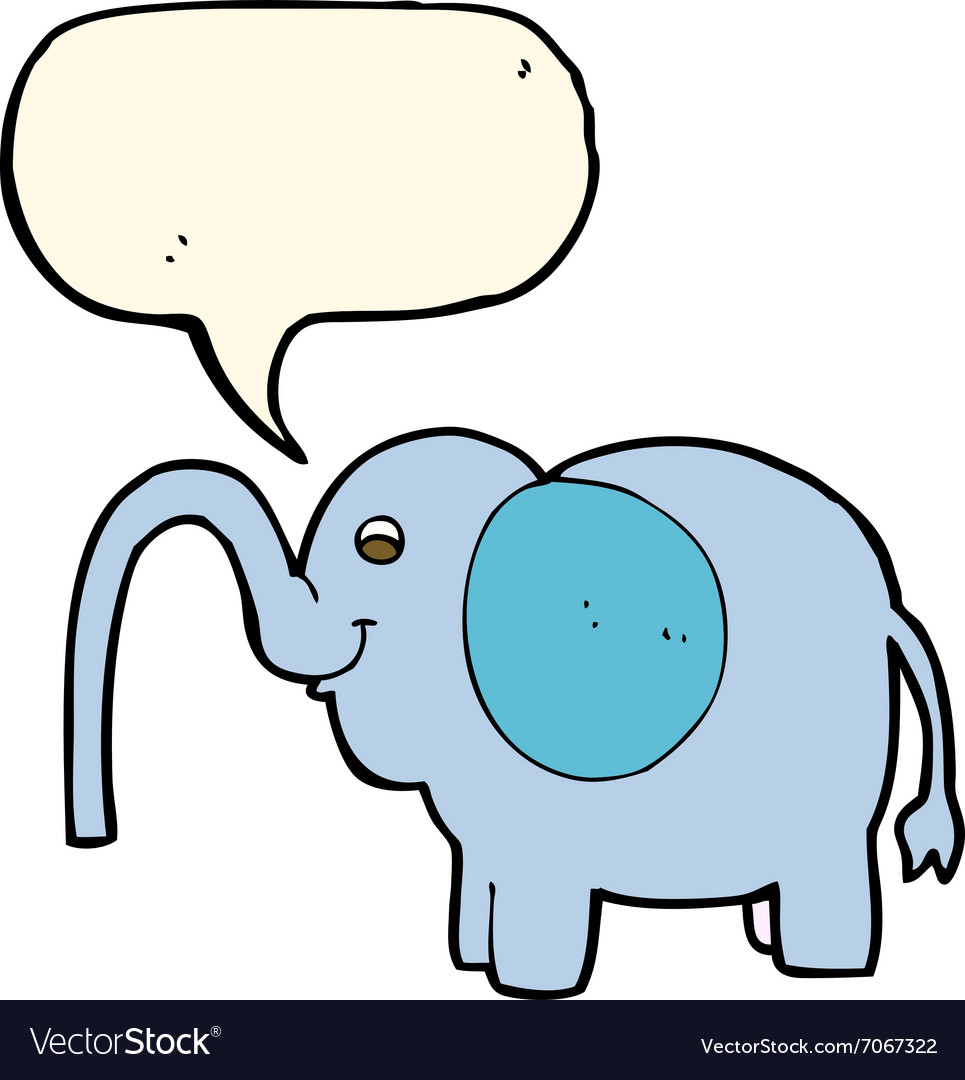 Cartoon elephant squirting water with speech Vector Image