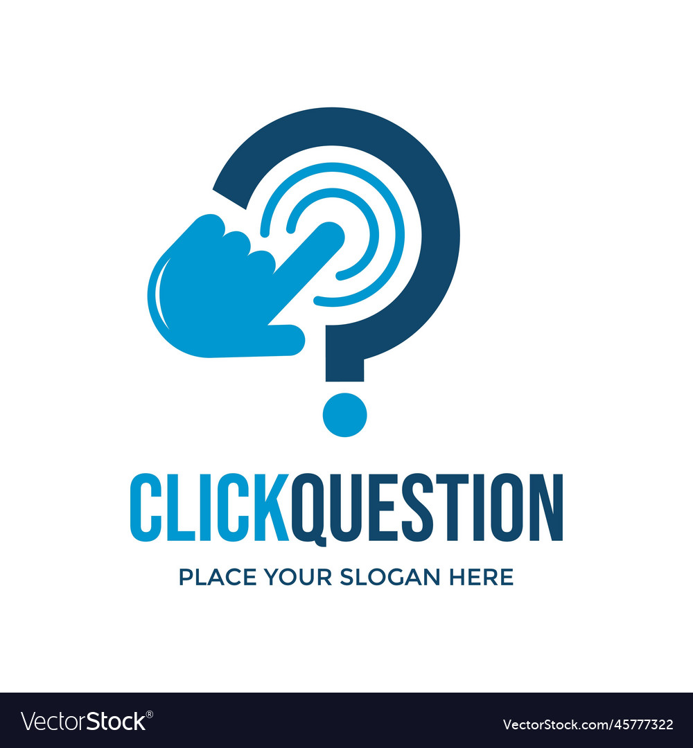 Click question logo template this design use vector image Click question logo template this design use