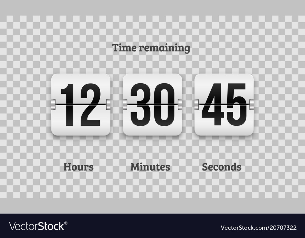 Countdown clock flip counter digital timer Vector Image