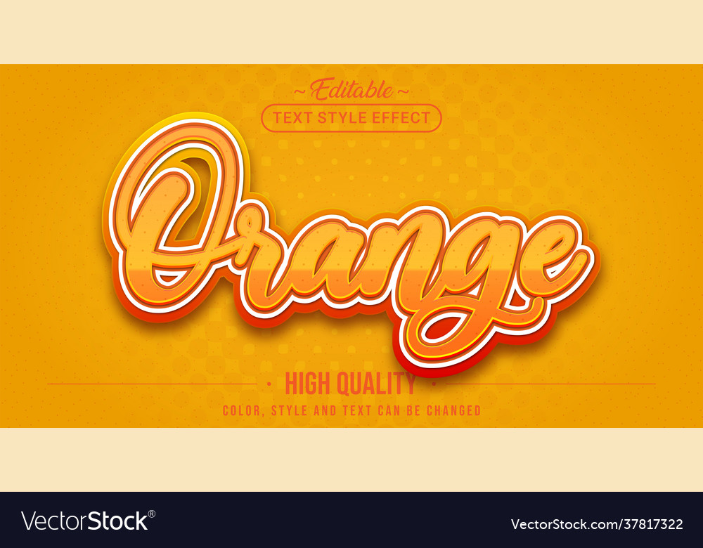 Editable text style effect - orange