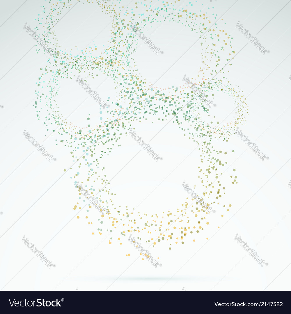 Exploded particle rings abstract background