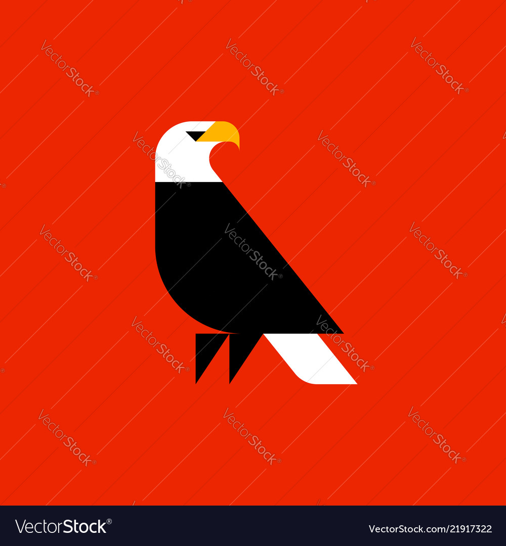 fat style logo template of bald eagle royalty free vector
