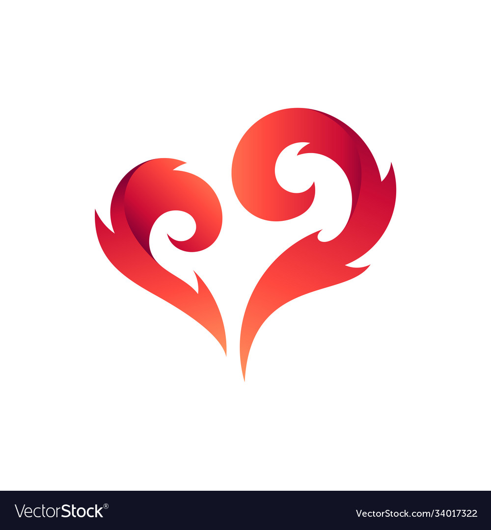 Fire heart logo Royalty Free Vector Image - VectorStock