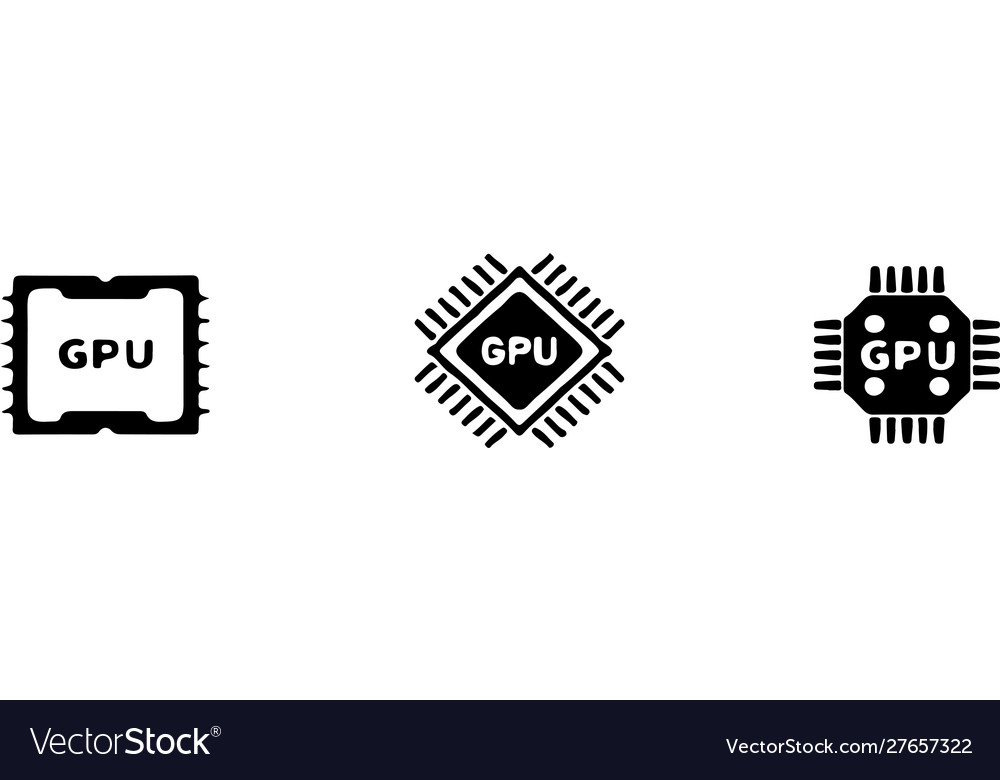 Graphics processor unit icon isolated on white bac