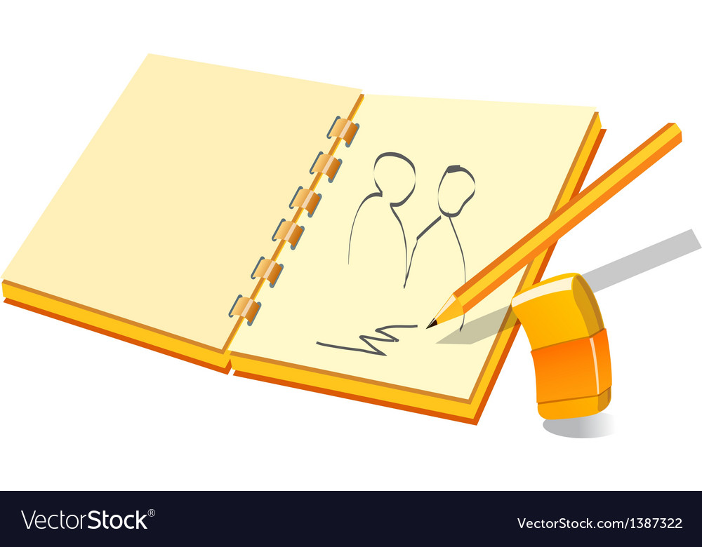 Icon sketchbook and pen Royalty Free Vector Image