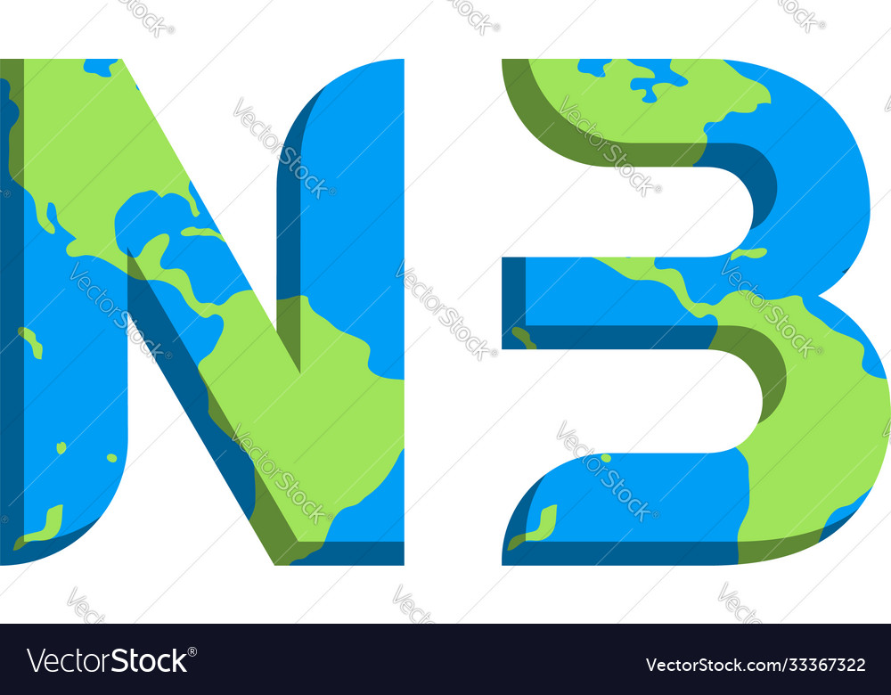 Initial nb logo design with world map style