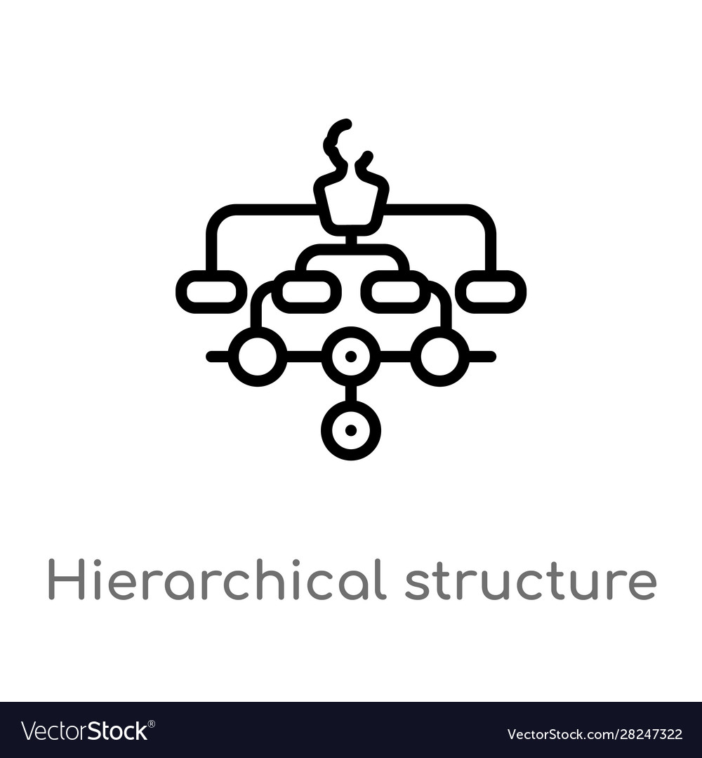 Outline hierarchical structure icon isolated vector image Outline hierarchical structure icon isolated