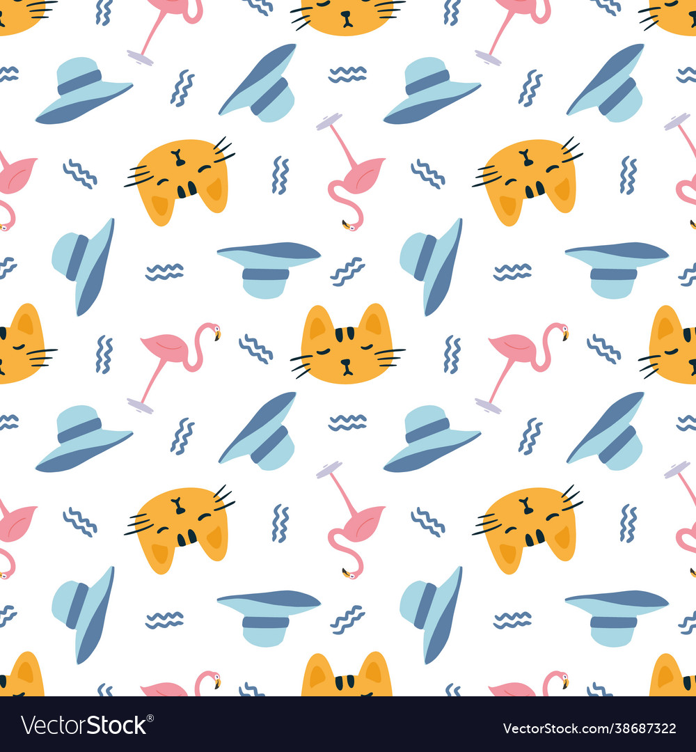 Seamless pattern with icons and design elements