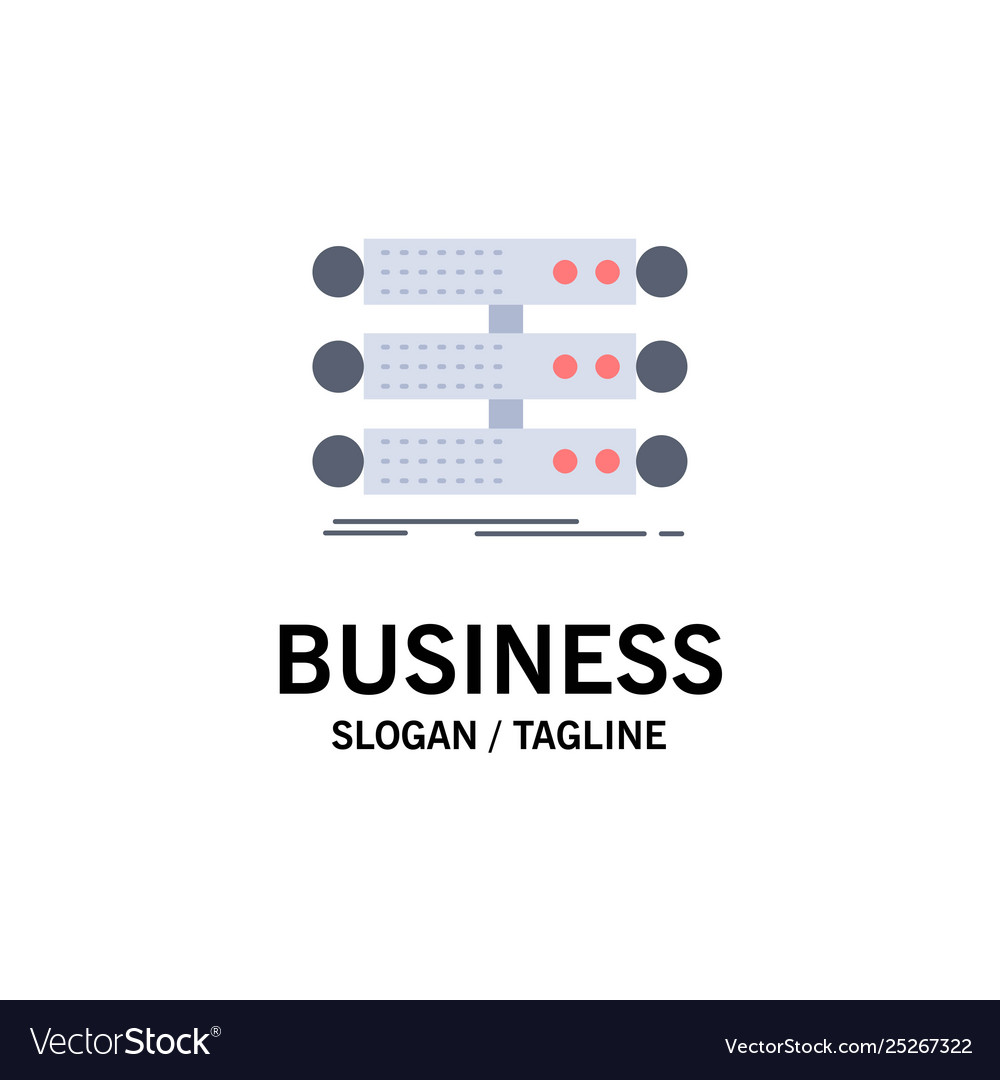 Server structure rack database data flat color vector image Server structure rack database data flat color