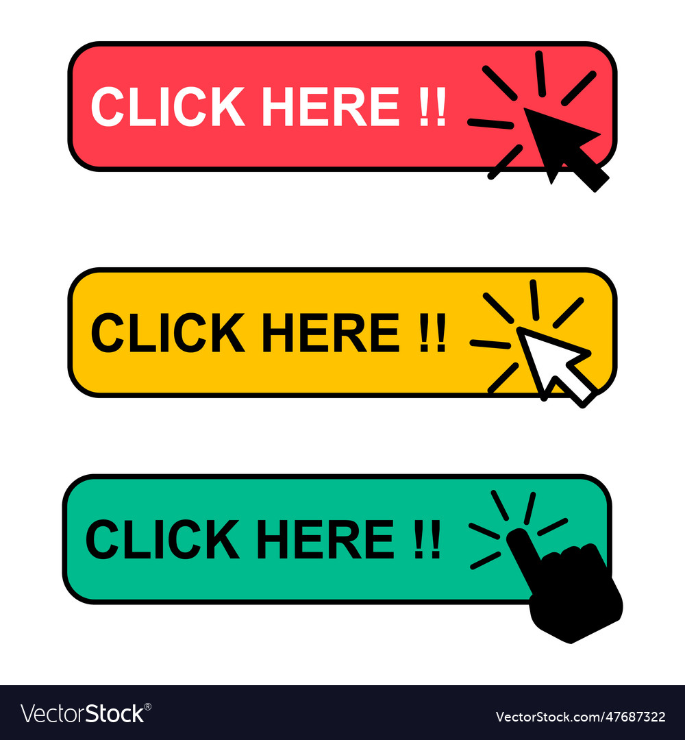 Klicken Sie hier Web-Taste Internet-Flach vector image Klicken Sie hier Web-Taste Internet-Flach