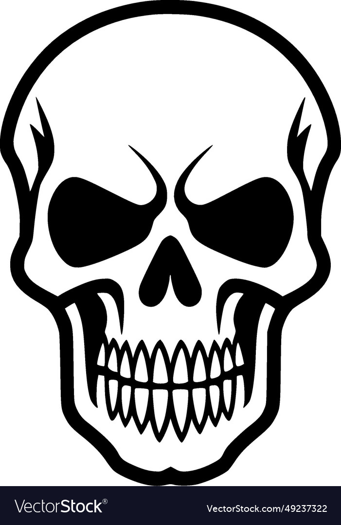 Skull - black and white Royalty Free Vector Image