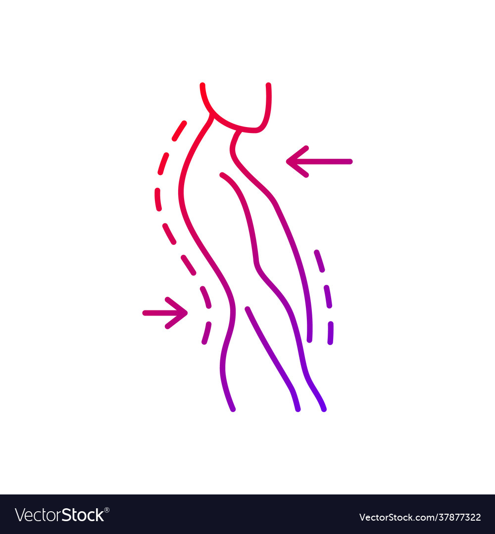 Swayback posture gradient linear icon