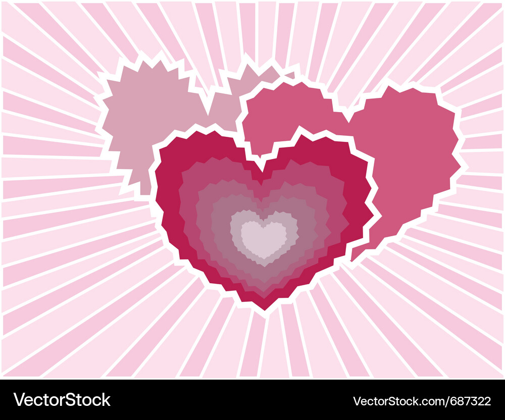 Three retro hearts Royalty Free Vector Image - VectorStock