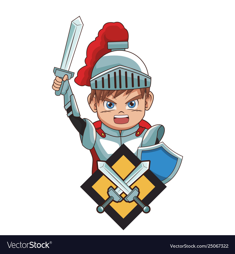 Warrior videogame cartoon Royalty Free Vector Image