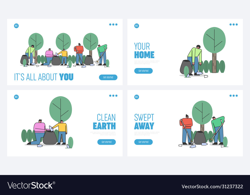 Website landing page environment protection vector image Website landing page environment protection