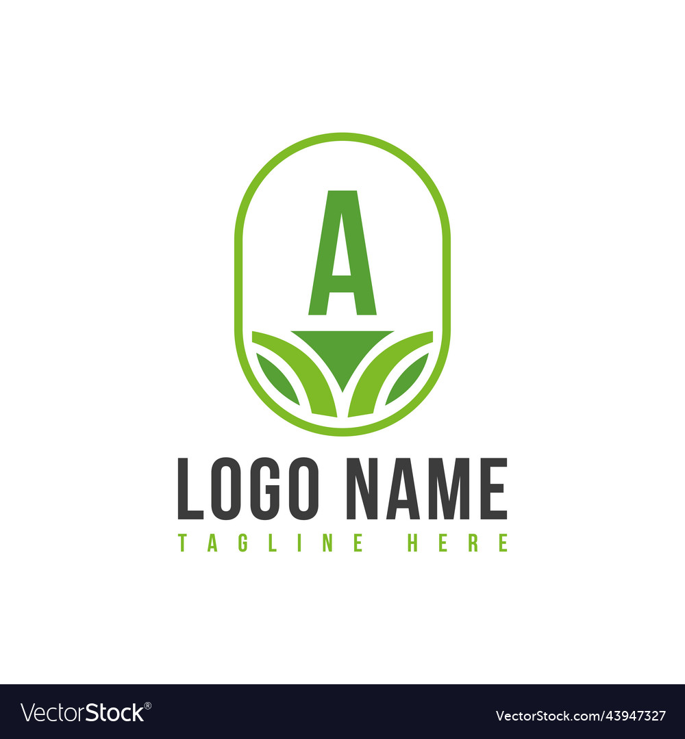 Agriculture logo on letter a concept agro farm