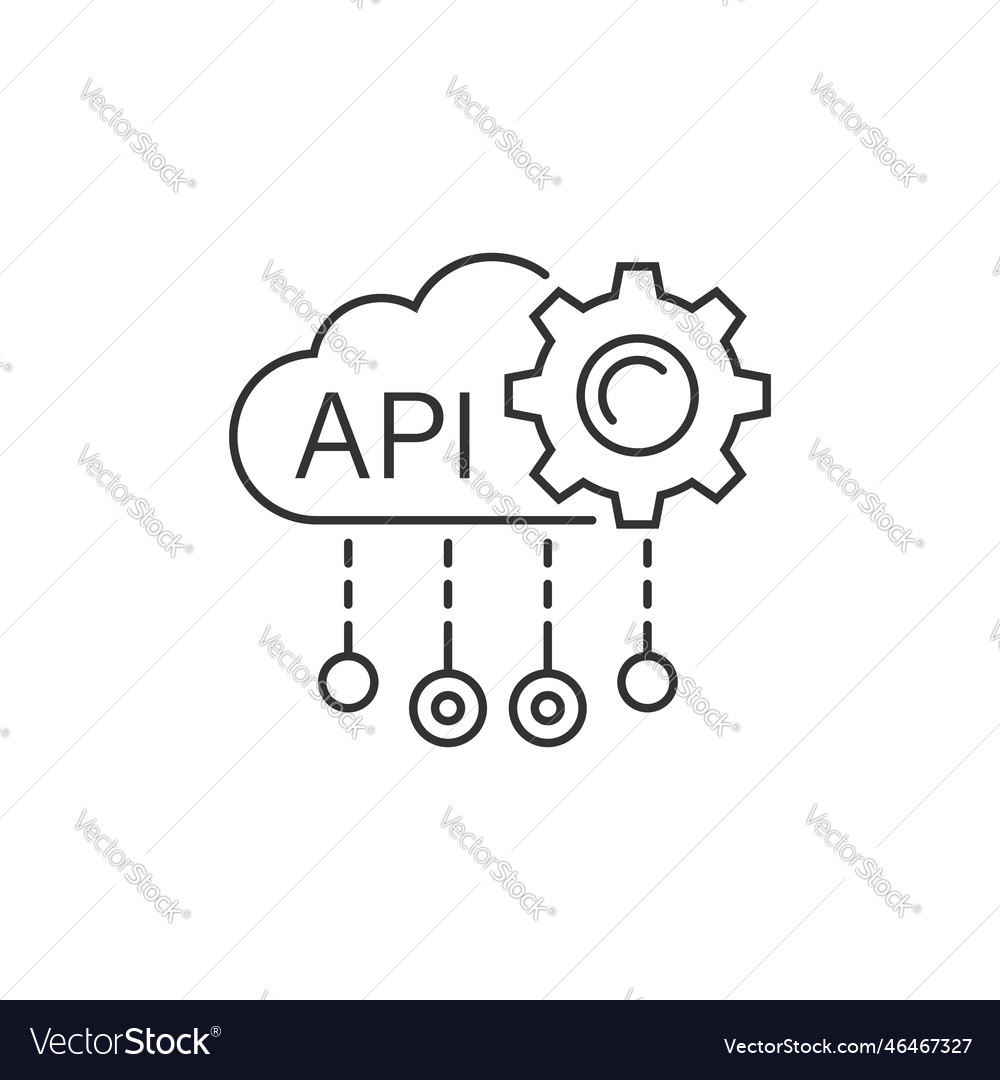 Api icon in flat style software integration vector image Api icon in flat style software integration