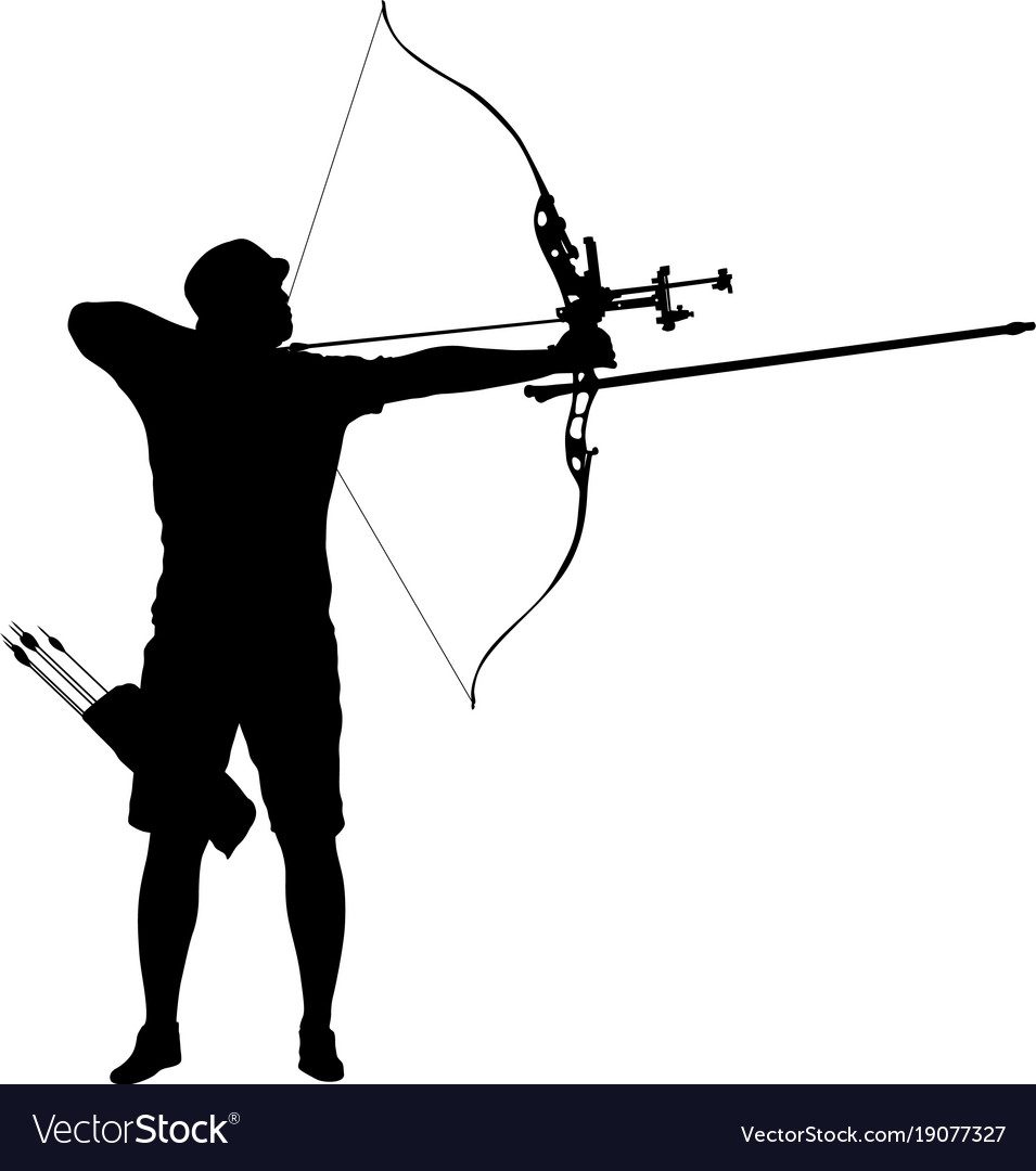 Archer Shooting Bow - Silhouette