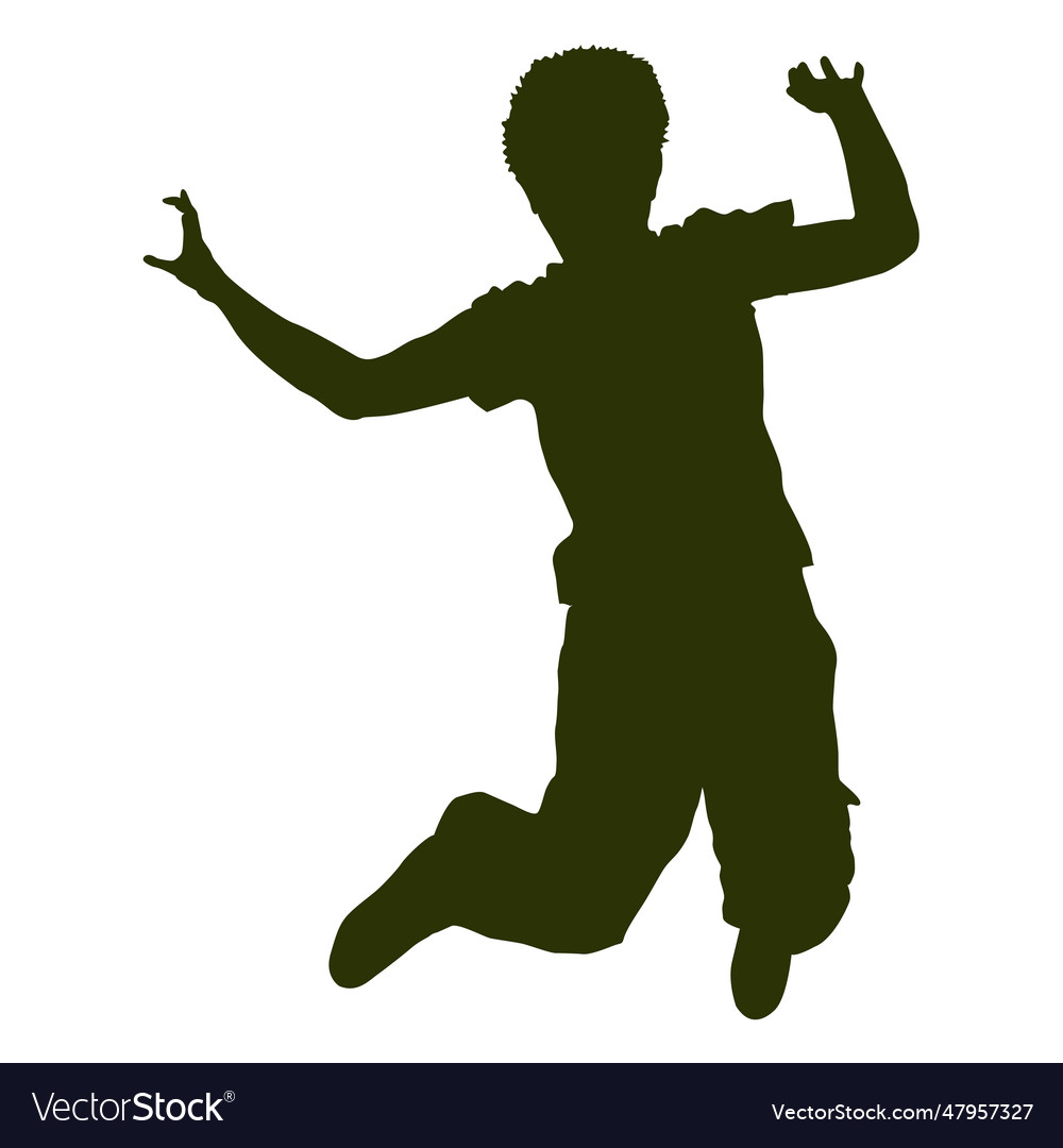 Boy jumping air silhouette