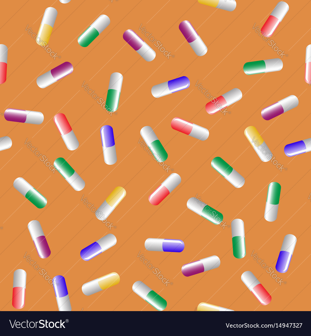 Colorful pills seamless pattern
