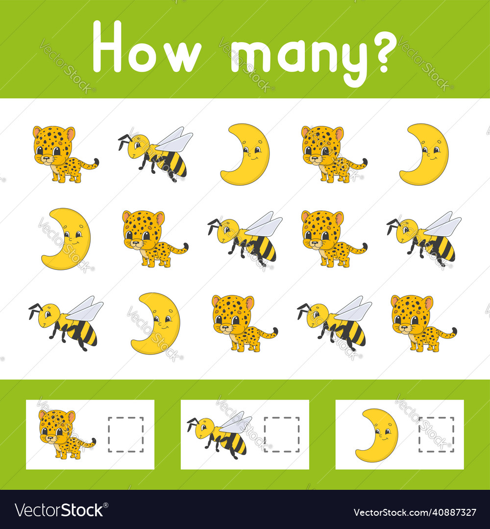 Counting game for children happy characters