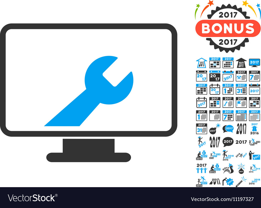 Desktop options icon with 2017 year bonus symbols